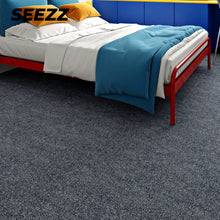 Load image into Gallery viewer, SEEZZ Reusable Self Adhesive Carpet Floor Peel Tile Square 4 Pcs 12" x 12" Peel and Stick Carpet Floor Tiles Home Furnishings Floor Easy Install DIY, Machine Washable Dark Grey