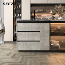 Load image into Gallery viewer, SEEZZ Grey Concrete Wallpaper Peel and Stick Wallpaper Texture Peel and Stick Concrete Contact Paper for Countertops Waterproof Removable Vintage 24"x200"