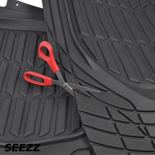 Load image into Gallery viewer, SEEZZ 2 Piece Front Car Floor Mats Black FlexTough Contour Liners-Deep Dish Heavy Duty Rubber Floor Mats for Car SUV Truck Van Universal Trim to Fit