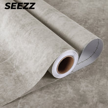 Load image into Gallery viewer, SEEZZ Grey Concrete Wallpaper Peel and Stick Wallpaper Texture Peel and Stick Concrete Contact Paper for Countertops Waterproof Removable Vintage 24"x200"