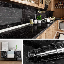 Load image into Gallery viewer, Livelynine Black Marble Wall Paper for Kitchen Counter Top Covers Peel and Stick Wallpaper Bathroom Granite Contact Paper for Countertops Desk Table Cover Old Furniture Sticker