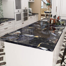 Load image into Gallery viewer, Livelynine Blue Gem Marble Contact Paper Self Adhesive Wallpaper Peel and Stick Countertops for Kitchen Cabinet Table Desk Bathroom Counter Top Covers Waterproof Removable