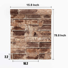 Load image into Gallery viewer, Livelynine Removable 3D Faux Brick Wallpaper Peel and Stick Stone Wall Paper Roll for Living Room Bedroom Accent Wall Kitchen Backsplash Bathroom Wall