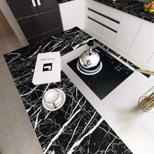 Load image into Gallery viewer, Livelynine Black Marble Wall Paper for Kitchen Counter Top Covers Peel and Stick Wallpaper Bathroom Granite Contact Paper for Countertops Desk Table Cover Old Furniture Sticker