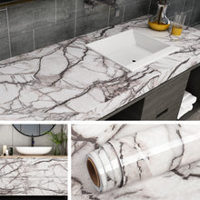 Load image into Gallery viewer, Livelynine Marble Countertop Peel and Stick Vinyl Waterproof Marble Wallpaper Peel and Stick Countertops for Kitchen Desk Table Counter Top Covering Paper 15.8x78.8 Inch