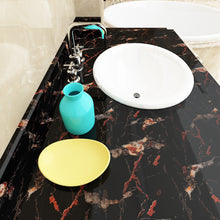 Load image into Gallery viewer, Livelynine Countertop Contact Paper Black Marble Wallpaper Peel and Stick Wall Paper Self Adhesive Paper for Furniture Desk Table Kitchen Counter Top Covers Removable Waterproof 15.8x78.8 Inches