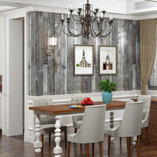 Load image into Gallery viewer, Livelynine Shiplap Wallpaper Peel and Stick Shiplap Planks Removable Contact Paper for Cabinets Wall Paper Rustic Classroom Shiplap Bulletin Board Paper Roll Faux Barn Wood Wallpaper Gray
