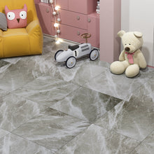 Load image into Gallery viewer, Livelynine Grey Stick on Floor Tile for Bathroom Flooring Peel and Stick Vinyl Tile Adhesive Stickers Waterproof Laminate Flooring Bedroom Basement Kitchen Linoleum Flooring Sheet Gray 12x12 in