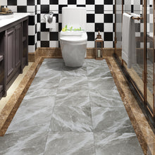 Load image into Gallery viewer, Livelynine Grey Stick on Floor Tile for Bathroom Flooring Peel and Stick Vinyl Tile Adhesive Stickers Waterproof Laminate Flooring Bedroom Basement Kitchen Linoleum Flooring Sheet Gray 12x12 in
