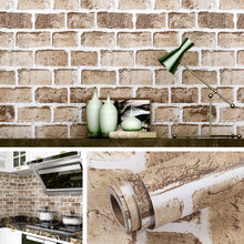 Load image into Gallery viewer, Livelynine Brick Wallpaper Peel and Stick Faux Brick Contact Paper for Walls Bedroom Bathroom Backsplash Removable Kitchen Wall Paper Roll