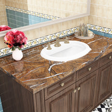 Load image into Gallery viewer, Livelynine Waterproof Contact Paper for Countertops Brown Marble Wallpaper Peel and Stick Vinyl Countertop Covering for Kitchen Table Top Bathroom Countertop Desk Covers Removable