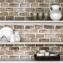 Load image into Gallery viewer, Livelynine Brick Wallpaper Peel and Stick Faux Brick Contact Paper for Walls Bedroom Bathroom Backsplash Removable Kitchen Wall Paper Roll