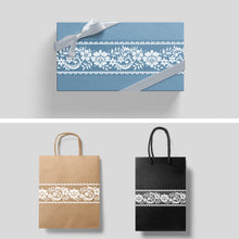 Load image into Gallery viewer, Livelynine Transparent Flower Wallpaper Border Stick and Peel Window Floral Wallpaper Borders for Bedrooms Bathrooms Lace Wall Decals for Kitchen Laundry Living Room Window Decals 4in x32.8 ft