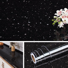 Load image into Gallery viewer, Livelynine Galaxy Black Granite Contact Paper For Countertops Waterproof Granite Countertop Peel and Stick Countertops Kitchen Wallpaper For Counters Cabinet Bar Tops Self Adhesive Film