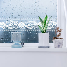 Load image into Gallery viewer, Livelynine Transparent Flower Wallpaper Border Stick and Peel Window Floral Wallpaper Borders for Bedrooms Bathrooms Lace Wall Decals for Kitchen Laundry Living Room Window Decals 4in x32.8 ft