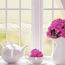 Load image into Gallery viewer, Livelynine Transparent Flower Wallpaper Border Stick and Peel Window Floral Wallpaper Borders for Bedrooms Bathrooms Lace Wall Decals for Kitchen Laundry Living Room Window Decals 4in x32.8 ft
