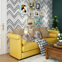 Load image into Gallery viewer, Livelynine Peel and Stick Wallpaper Black and White Decorative Modern Wall Paper Roll for Bedroom Accent Wall Cabinets Farmhouse Walls Removable Waterproof Boho Pattern 17.7x78.8 Inch