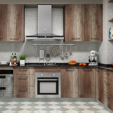 Load image into Gallery viewer, Livelynine Rustic Wood Contact Paper for Countertops Waterproof Contact Paper for Cabinets Peel and Stick Table Top Counter Top laminant Stick Paper Desk Vinyl Wrap Faux Wood Laminate