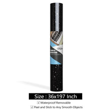 Load image into Gallery viewer, Livelynine 197 X 36 Inch Wide Contact Paper Black Galaxy Granite Countertop Peel and Stick Waterproof Stick on Countertops Kitchen Wallpaper Marble Paper for Counter Covers Kitchen Island Desk