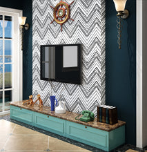 Load image into Gallery viewer, Livelynine Peel and Stick Wallpaper Black and White Decorative Modern Wall Paper Roll for Bedroom Accent Wall Cabinets Farmhouse Walls Removable Waterproof Boho Pattern 17.7x78.8 Inch