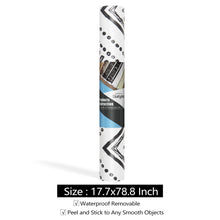 Load image into Gallery viewer, Livelynine Peel and Stick Wallpaper Black and White Decorative Modern Wall Paper Roll for Bedroom Accent Wall Cabinets Farmhouse Walls Removable Waterproof Boho Pattern 17.7x78.8 Inch