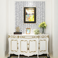 Load image into Gallery viewer, Livelynine Decorative Contact Paper Black and White Self Adhesive Wallpaper Peel and Stick Wall Covering for Kitchen Bathroom Bedroom Farmhouse Accent Wall Waterproof oilproof