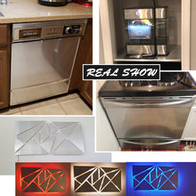 Load image into Gallery viewer, Livelynine Brushed Nickel Vinyl Peel and Stick Wallpaper Decorative Stainless Steel Contact Paper for Countertops Kitchen Cabinets Appliances Dishwasher Fridge Refrigerator Stove Covers