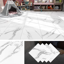 Load image into Gallery viewer, Livelynine White Peel and Stick Floor Tile Marble 12X12 Inch Waterproof Vinyl Floor Tile Stickers Peel and Stick Vinyl Flooring Sheet Kitchen Flooring Bedroom Bathroom Laminate Flooring Tiles