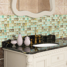Load image into Gallery viewer, Livelynine Vinyl Bathroom Wallpaper Peel and Stick Blacksplash for Kitchen Wall Paper Waterproof Contact Paper for Walls Floors Self Adhesive Vinyl Mosaic Tiles Wall Sticker