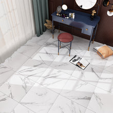 Load image into Gallery viewer, Livelynine White Peel and Stick Floor Tile Marble 12X12 Inch Waterproof Vinyl Floor Tile Stickers Peel and Stick Vinyl Flooring Sheet Kitchen Flooring Bedroom Bathroom Laminate Flooring Tiles