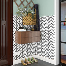 Load image into Gallery viewer, Livelynine Peel and Stick Wallpaper Black and White Decorative Modern Wall Paper Roll for Bedroom Accent Wall Cabinets Farmhouse Walls Removable Waterproof Boho Pattern 17.7x78.8 Inch