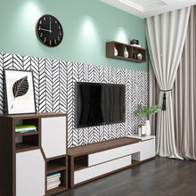 Load image into Gallery viewer, Livelynine Decorative Contact Paper Black and White Self Adhesive Wallpaper Peel and Stick Wall Covering for Kitchen Bathroom Bedroom Farmhouse Accent Wall Waterproof oilproof