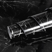 Load image into Gallery viewer, Livelynine 197 x 24 Inch Wide Black Contact Paper Marble Kitchen Countertop Peel and Stick Wallpaper Granite Counter Top Table Desk Cover Bathroom Vanity Waterproof Removable