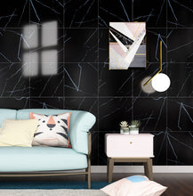 Load image into Gallery viewer, Livelynine Peel and Stick Floor Tile 12X12 Inch Adhesive Vinyl Flooring Black Marble Tile Sticker Waterproof Flooring for Rentals Home Kitchen Bedroom Bathroom Flooring Laminate Linoleum Tiles