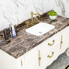 Load image into Gallery viewer, Livelynine 197 X 24 Inch Wide Countertop Contact Paper Brown Marble Wallpaper for Kitchen Countertop Peel and Stick Wallpaper for Bathroom Furniture Granite Countertop Paper Table Desk Cover