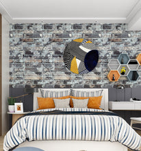 Load image into Gallery viewer, Livelynine 3D Peel and Stick Brick Wallpaper Roll Grey Wall Paper Sticker Pull and Stick for Bedroom Walls Bathroom Kitchen Living Room Fireplace Brick Backsplash Decorative Wall
