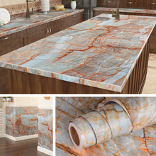 Load image into Gallery viewer, Livelynine Peel and Stick Blue Wallpaper Marble Contact Paper Peel and Stick Countertops Kitchen Table Top Cover Bedroom Desk Bathroom Vinyl Marble Countertop Sticker Waterproof