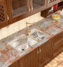 Load image into Gallery viewer, Livelynine Peel and Stick Blue Wallpaper Marble Contact Paper Peel and Stick Countertops Kitchen Table Top Cover Bedroom Desk Bathroom Vinyl Marble Countertop Sticker Waterproof