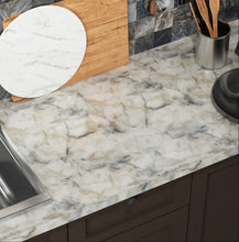 Load image into Gallery viewer, Livelynine Pacific Blue Marble Contact Paper Self Adhesive Wallpaper for Kitchen Marble Countertop Peel and Stick Waterproof Table Top Cover Desk Bathroom Countertop Paper Vinyl Sticker