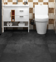 Load image into Gallery viewer, Livelynine Charcoal Peel and Stick Floor Tile Bathroom Flooring Grey Vinyl Flooring Waterproof Laminate Flooring Peel and Stick On Floor Tiles for Kitchen Basement Sticky Covering 12X12 in