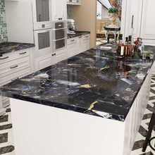 Load image into Gallery viewer, Livelynine Wide Contact Paper for Countertops Waterproof Dresser Cover Top Black and Gold Wallpaper Marble Peel and Stick Countertop for Kitchen Counter Laminate Sheets Table Sticker…