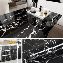 Load image into Gallery viewer, Livelynine Black Marble Contact Paper Peel and Stick Countertops Kitchen Wallpaper Self Adhesive Marble Paper Granite Counter Top Covers Desk Bathroom Vanity Removable Waterproof 15.8x78.7 Inches