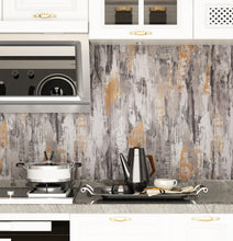 Load image into Gallery viewer, Livelynine Vintage Silver Wallpaper Stick and Peel for Bedroom Concrete Silver Peel and Stick Wall Paper Roll for Living Room Walls Kitchen Cabinet Sticker Counter Top Covers Removable