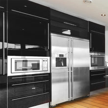 Load image into Gallery viewer, Livelynine Black Contact Paper Self Adhesive Kitchen Wallpaper Peel and Stick Modern Bathroom Cabinet Vinyl Wrap Glossy Black Wallpaper Waterproof Sticky Desk Dresser Counter Top Cover