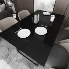 Load image into Gallery viewer, Livelynine Black Contact Paper Self Adhesive Kitchen Wallpaper Peel and Stick Modern Bathroom Cabinet Vinyl Wrap Glossy Black Wallpaper Waterproof Sticky Desk Dresser Counter Top Cover