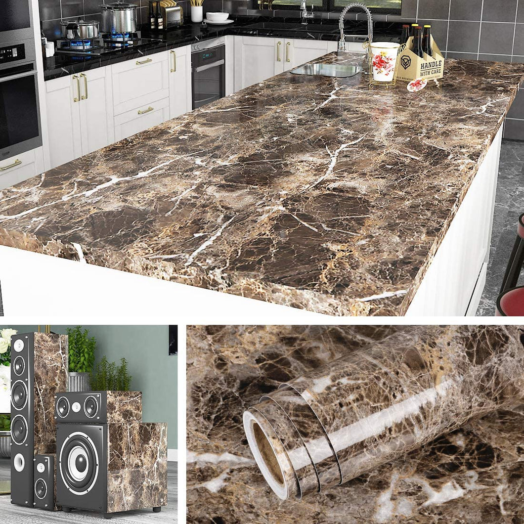 Livelynine Self Adhesive Wallpaper for Kitchen Counter Top Covers Marble Contact Paper Peel and Stick Countertops Waterproof Furniture Table Sticker Cabinet Desktop Cover