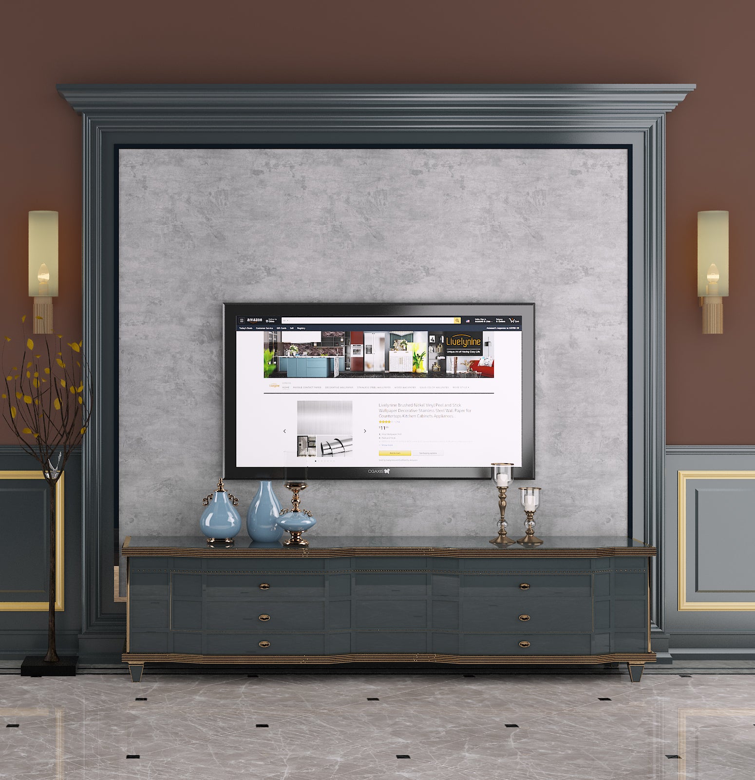 Livelynine Wallpaper Grey Concrete Look Waterproof 40 Cm X 10 M Self Adhesive Wallpaper Concrete Look Light Grey Bedroom Bathroom Wall Adhesive Film Worktop Kitchen Grey Film Self Adhesive Concrete